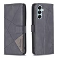 For Samsung Galaxy M14 5G Magnetic Buckle Rhombus Texture Leather Phone Case(Black)