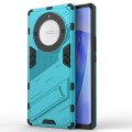 For Honor X9a/X40 5G/Magic5 Lite Punk Armor PC + TPU Phone Case with Holder(Blue)