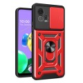 For Motorola Moto G72 Sliding Camera Cover Design TPU+PC Phone Case(Red)
