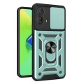 For Motorola Moto G73 5G Sliding Camera Cover Design TPU+PC Phone Case(Green)