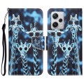 For Xiaomi Redmi Note 12 Pro 5G/Poco X5 Pro Colored Drawing Leather Phone Case(Giraffes)