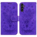 For Samsung Galaxy A24 4G Butterfly Rose Embossed Leather Phone Case(Purple)