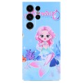 For Samsung Galaxy S23 Ultra 5G Stereo Vision Pattern PC Phone Case(Blue Mermaid)