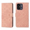 For Xiaomi Redmi 12C Ethnic Style Embossed Pattern Leather Phone Case(Pink)