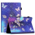 For Samsung Galaxy Tab A 10.1 2019 T510/T515 Coloured Drawing Stitching Leather Tablet Case(Butterfl