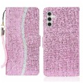 For Samsung Galaxy A54 5G Glitter Powder Filp Leather Phone Case(Pink)