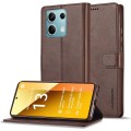 For Xiaomi Redmi Note 13 5G LC.IMEEKE Calf Texture Leather Phone Case(Coffee)