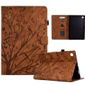 For Lenovo Tab M10 Plus 3rd Gen Fortune Tree Pressure Flower PU Tablet Case with Wake-up / Sleep Fun
