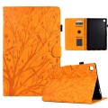 For Samsung Galaxy Tab S6 Lite Fortune Tree Pressure Flower PU Tablet Case with Wake-up / Sleep Func
