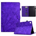 For Samsung Galaxy Tab A7 Lite Fortune Tree Pressure Flower PU Tablet Case(Purple)