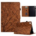 For Samsung Galaxy Tab A7 Lite Fortune Tree Pressure Flower PU Tablet Case (Brown)