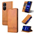 For Honor Play 50 Plus AZNS Magnetic Calf Texture Flip Leather Phone Case(Light Brown)