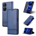 For Honor Play 50 Plus AZNS Magnetic Calf Texture Flip Leather Phone Case(Dark Blue)