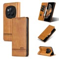 For Honor Magic6 Pro AZNS Magnetic Calf Texture Flip Leather Phone Case(Light Brown)