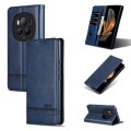 For Honor Magic6 Pro AZNS Magnetic Calf Texture Flip Leather Phone Case(Dark Blue)