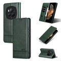 For Honor Magic6 Pro AZNS Magnetic Calf Texture Flip Leather Phone Case(Dark Green)