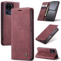 For Xiaomi 13 Lite CaseMe 013 Multifunctional Horizontal Flip Leather Phone Case(Wine Red)