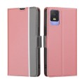 For TCL 403 Twill Texture Side Buckle Leather Phone Case(Pink)