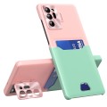 For Samsung Galaxy Note20 Ultra Two-Color Invisible Lens Holder Phone Case(Pink+Green)