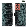 For Motorola Moto G04 / G24 Crocodile Top Layer Cowhide Leather Phone Case(Green)
