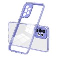 For Samsung Galaxy A72 4G/5G 3 in 1 Clear TPU Color PC Frame Phone Case(Purple)