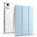 For Lenovo Tab M11 / Xiaoxin Pad 11 2024 3-fold Clear TPU Leather Tablet Case with Pen Slot(Ice Blue