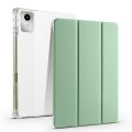 For Lenovo Tab M11 / Xiaoxin Pad 11 2024 3-fold Clear TPU Leather Tablet Case with Pen Slot(Green)