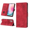 For Samsung Galaxy A24 4G Skin-feel Embossed Leather Phone Case(Red)