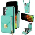 For Samsung Galaxy S23 5G Zipper Hardware Card Wallet Phone Case(Mint Green)