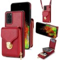 For Samsung Galaxy S20 FE Zipper Hardware Card Wallet Phone Case(Red)