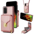 For Samsung Galaxy A51 Zipper Hardware Card Wallet Phone Case(Rose Gold)
