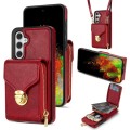 For Samsung Galaxy A14 5G / 4G Zipper Hardware Card Wallet Phone Case(Red)