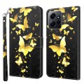 For Xiaomi Redmi Note 12 4G Global 3D Painting Pattern Flip Leather Phone Case(Gold Butterfly)