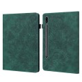 For Samsung Galaxy Tab S9 / S9 FE Peacock Embossed Pattern Leather Tablet Case(Green)