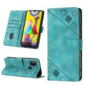 For Samsung Galaxy M31 / F41 / M21s Skin-feel Embossed Leather Phone Case(Green)