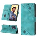 For Realme C55 Skin-feel Embossed Leather Phone Case(Green)