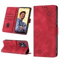 For Realme C55 Skin-feel Embossed Leather Phone Case(Red)