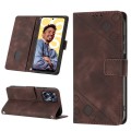 For Realme C55 Skin-feel Embossed Leather Phone Case(Brown)