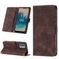 For Nokia G22 Skin-feel Embossed Leather Phone Case(Brown)