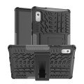 For Lenovo Tab M9 Tire Texture TPU + PC Tablet Case with Holder(Black)