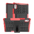 For Lenovo Tab M9 Tire Texture TPU + PC Tablet Case with Holder(Red)