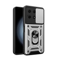 For Honor X8a 4G Sliding Camera Cover Design TPU + PC Phone Case(Silver)