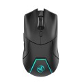 HXSJ T40 7 Keys 4000DPI Three-mode Colorful Backlight Wireless Gaming Mouse Rechargeable(Black)