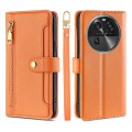 For OPPO Find X6 5G Sheep Texture Cross-body Zipper Wallet Leather Phone Case(Orange)