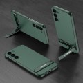 For Samsung Galaxy S23 5G GKK Triumph Ultra-Thin Plain Leather Phone Case with Holder(Green)