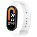 For Xiaomi Mi Band 8 Solid Color Silicone Plug Replacement Watch Band(White)