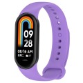 For Xiaomi Mi Band 8 Solid Color Silicone Plug Replacement Watch Band(Purple)