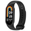 For Xiaomi Mi Band 8 Solid Color Silicone Plug Replacement Watch Band(Black)