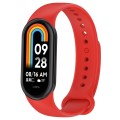 For Xiaomi Mi Band 8 Solid Color Silicone Plug Replacement Watch Band(Red)