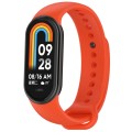 For Xiaomi Mi Band 8 Solid Color Stainless Steel Plug Replacement Watch Band(Orange)